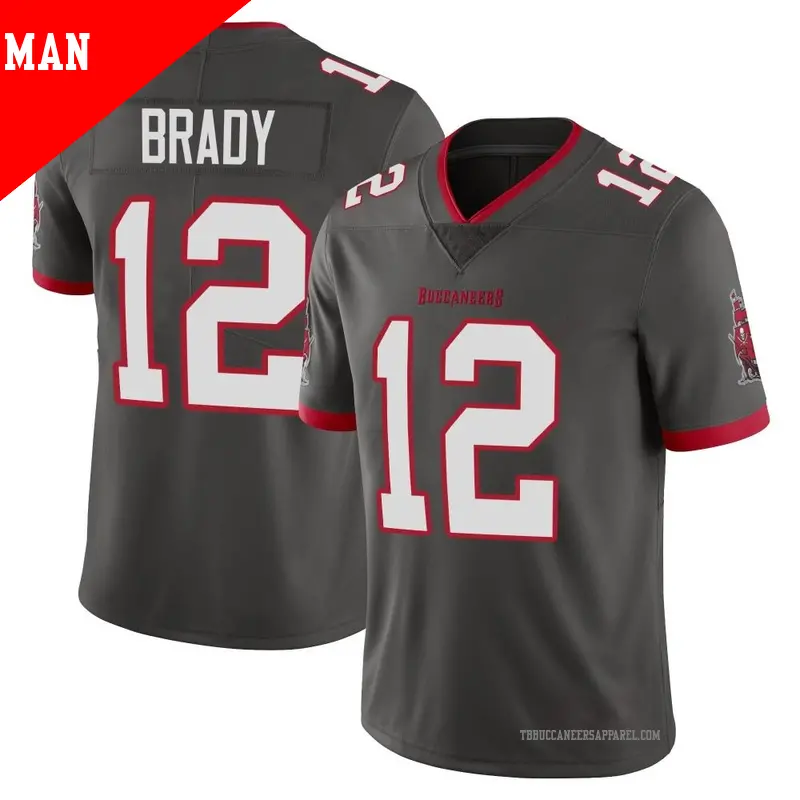 Men's ＃12 Tom Brady Tampa Bay Buccaneers Limited Pewter Alternate Vapor Jersey
