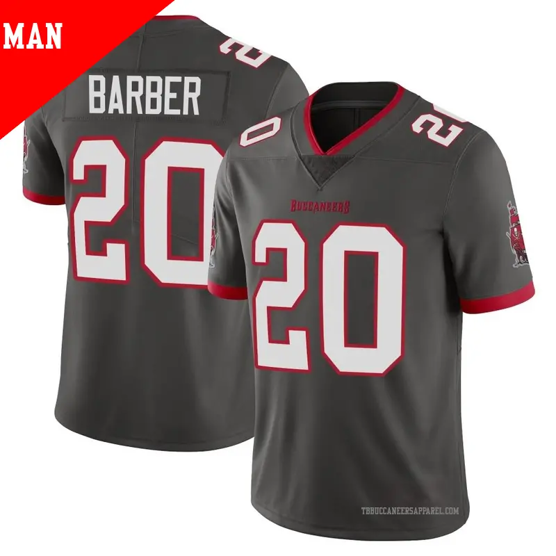 Men's ＃20 Ronde Barber Tampa Bay Buccaneers Limited Pewter Alternate Vapor Jersey