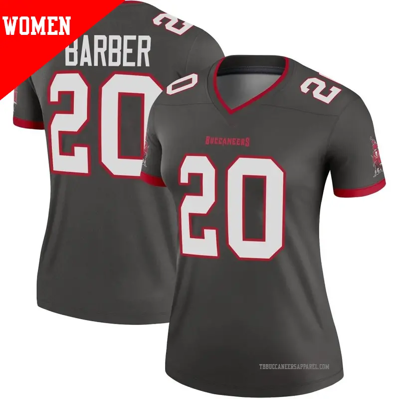 Women's ＃20 Ronde Barber Tampa Bay Buccaneers Legend Pewter Alternate Jersey