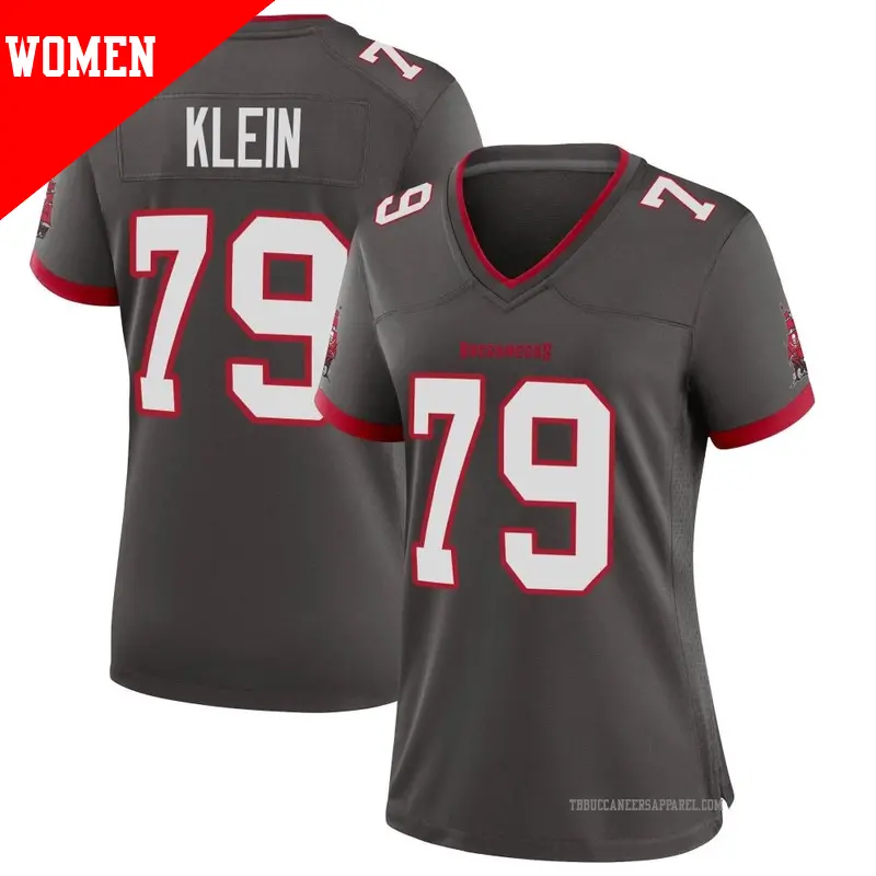 Women's ＃79 Elijah Klein Tampa Bay Buccaneers Game Pewter Alternate Jersey