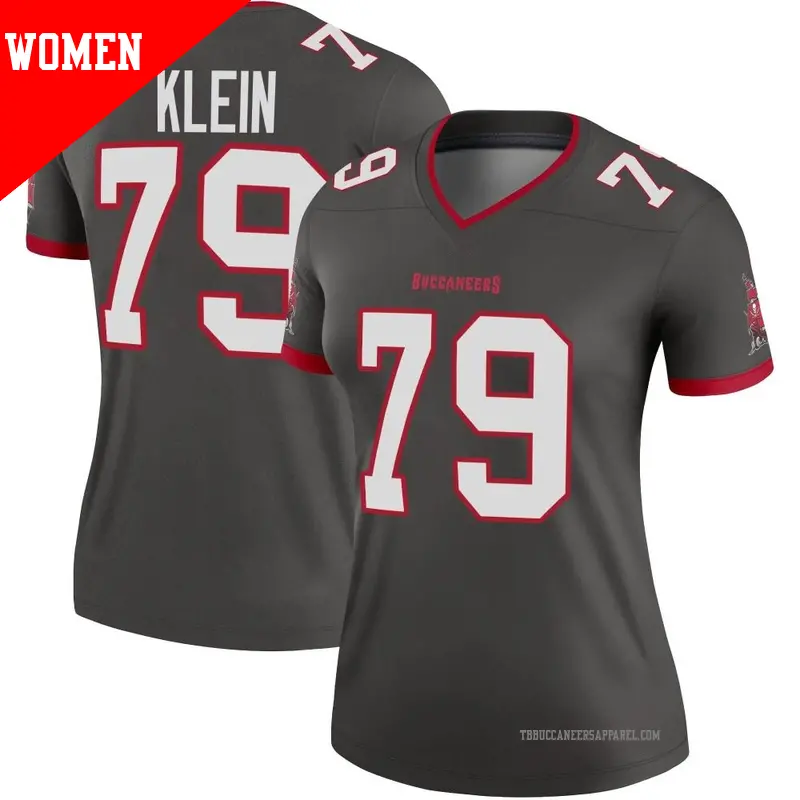 Women's ＃79 Elijah Klein Tampa Bay Buccaneers Legend Pewter Alternate Jersey