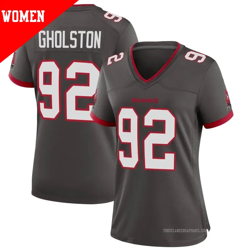 Women's ＃92 William Gholston Tampa Bay Buccaneers Game Pewter Alternate Jersey