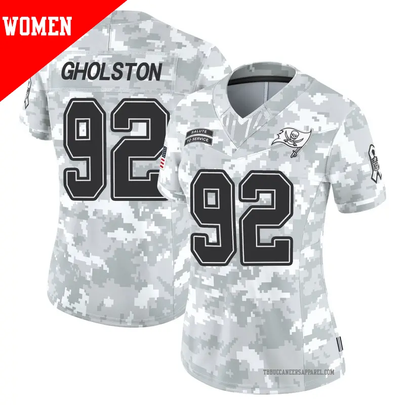 Women's ＃92 William Gholston Tampa Bay Buccaneers Limited Arctic Camo 2024 Salute to Service Jersey