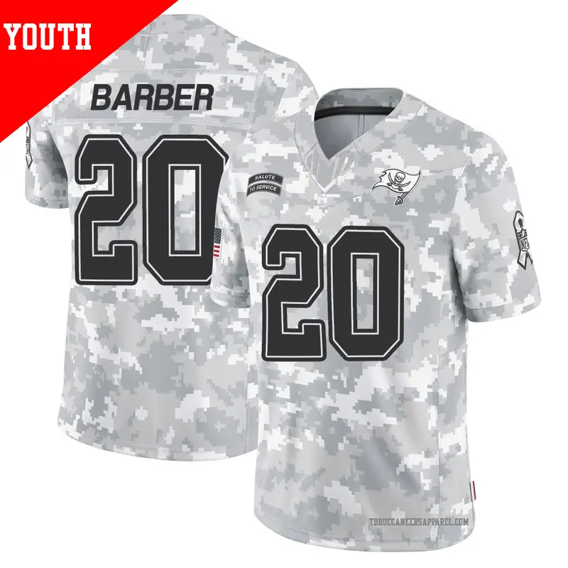 Youth ＃20 Ronde Barber Tampa Bay Buccaneers Limited Arctic Camo 2024 Salute to Service Jersey
