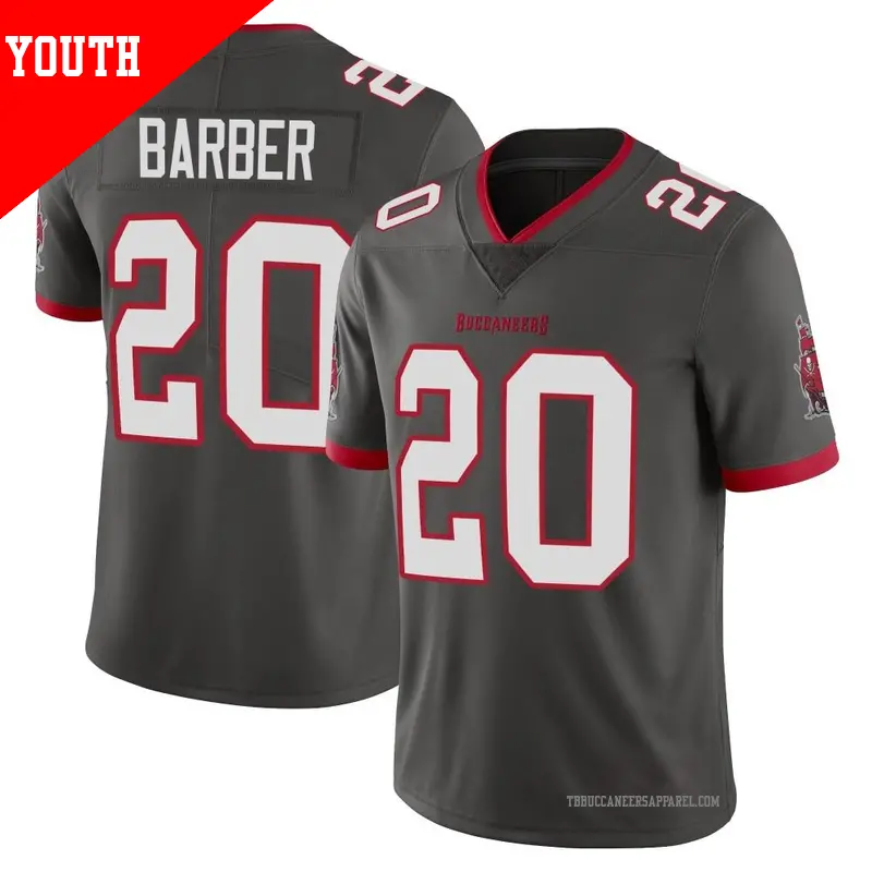Youth ＃20 Ronde Barber Tampa Bay Buccaneers Limited Pewter Alternate Vapor Jersey