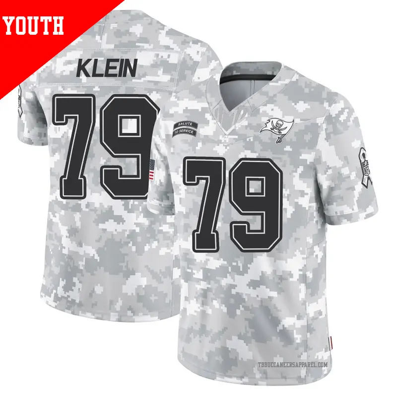 Youth ＃79 Elijah Klein Tampa Bay Buccaneers Limited Arctic Camo 2024 Salute to Service Jersey