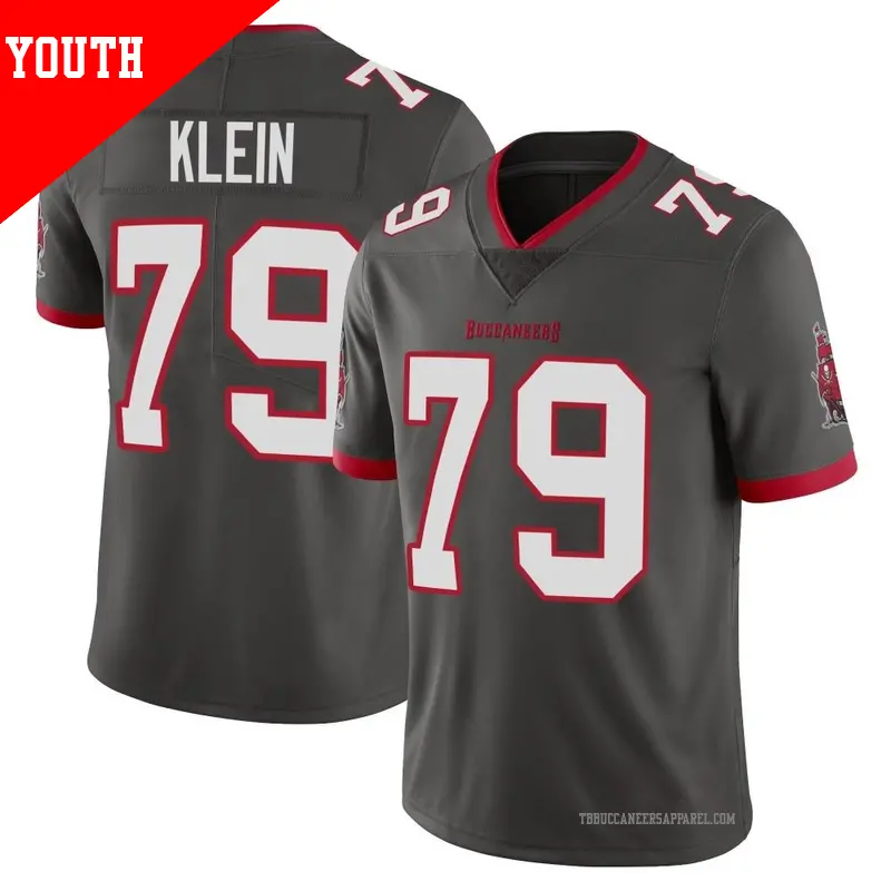 Youth ＃79 Elijah Klein Tampa Bay Buccaneers Limited Pewter Alternate Vapor Jersey