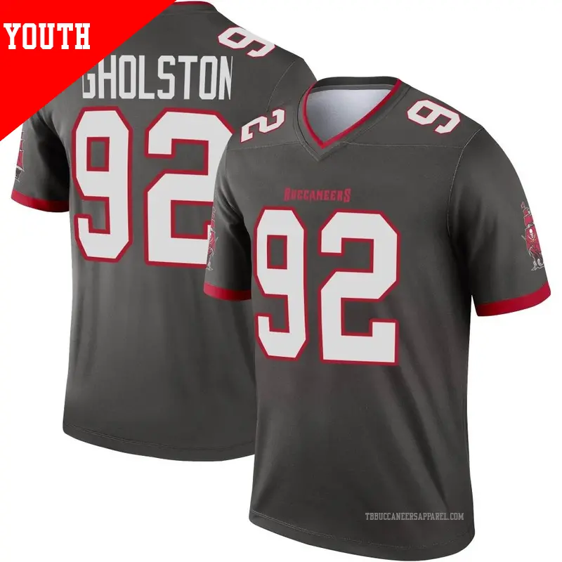 Youth ＃92 William Gholston Tampa Bay Buccaneers Legend Pewter Alternate Jersey