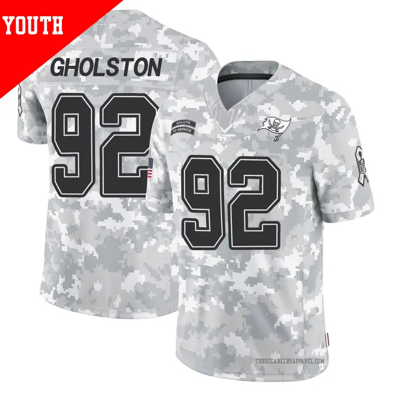 Youth ＃92 William Gholston Tampa Bay Buccaneers Limited Arctic Camo 2024 Salute to Service Jersey
